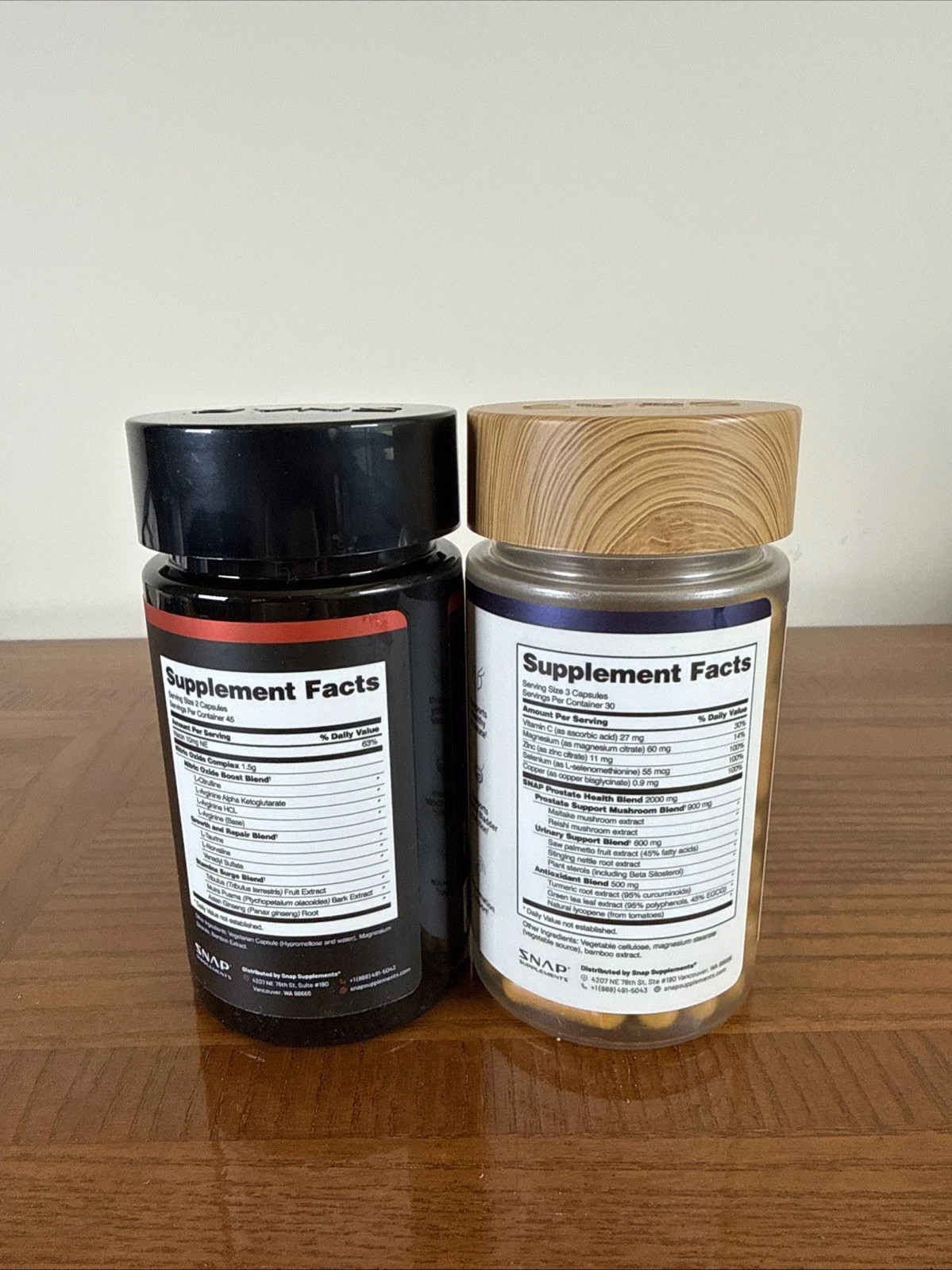 Snap Supplements -Nitric Oxide Booster90ct +Prostate Health Bundle Free ship
