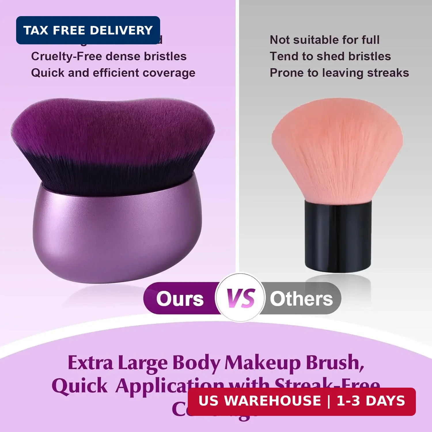 Extra Large Body Makeup Brush,75mm Wide-headed Body Coverage Applicator For Self