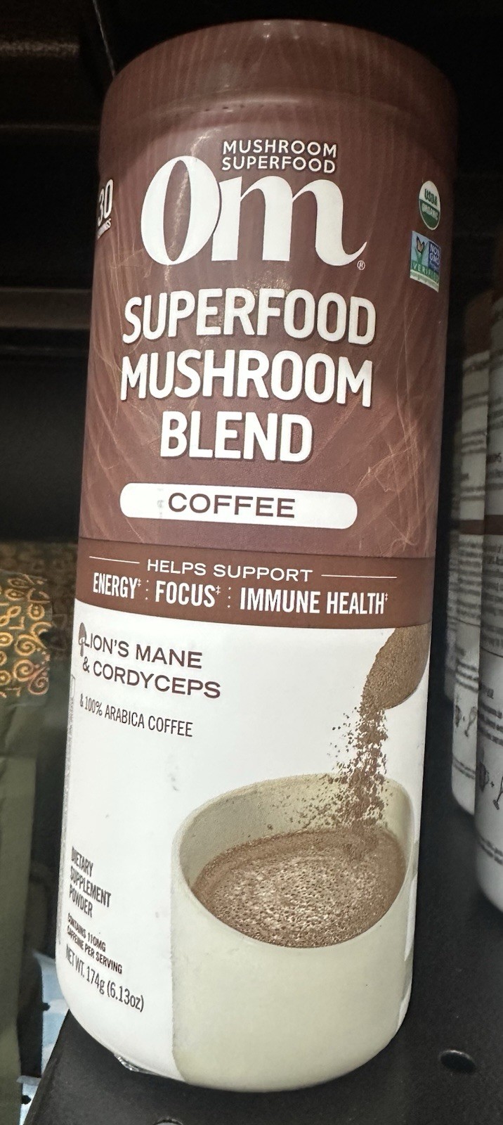 OM Mushroom Superfood Coffee Blend Powder, 6.13 oz, 30 servings BB 06/2027