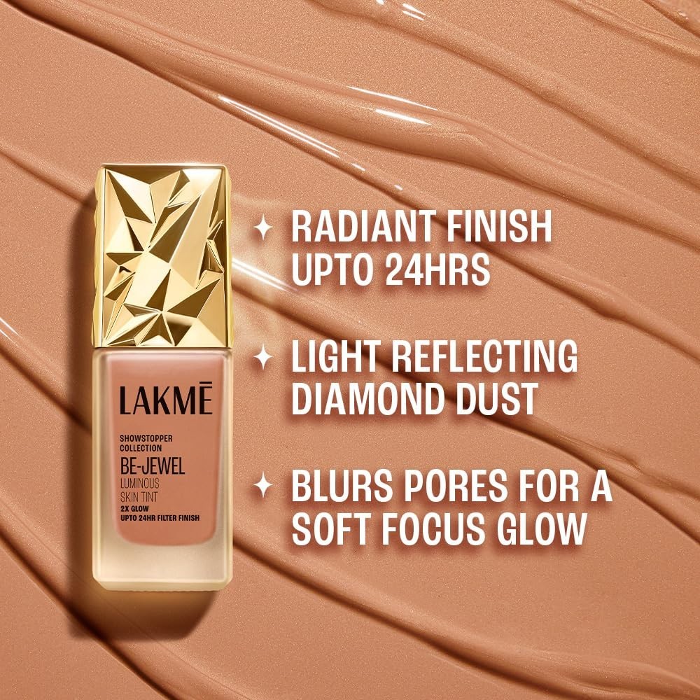 LAKME Be-Jewel Luminous Skin Tint, 25ml, for Radiant, for Women-Neutral Honey
