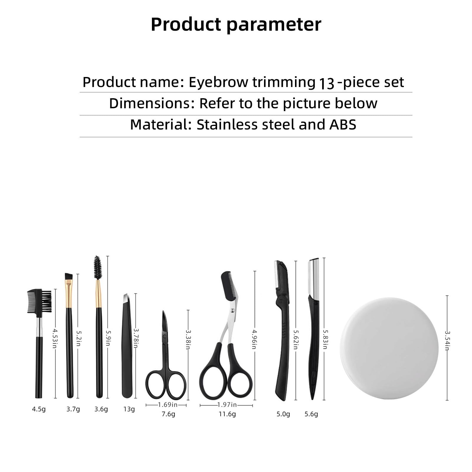 13-in-1 Eyebrow Trimming Kit with Double Magnification Vanity Mirror,…