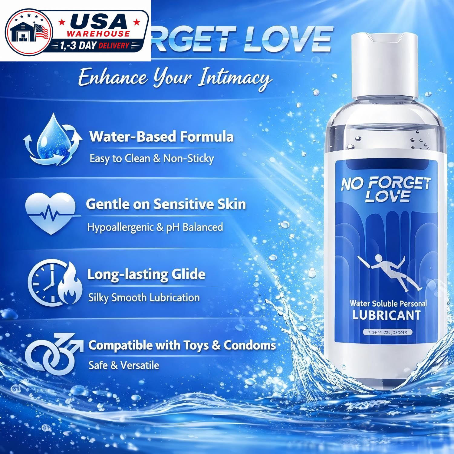 Water Based Personal Lubricant Smooth Long Lasting Condom Safe Gel