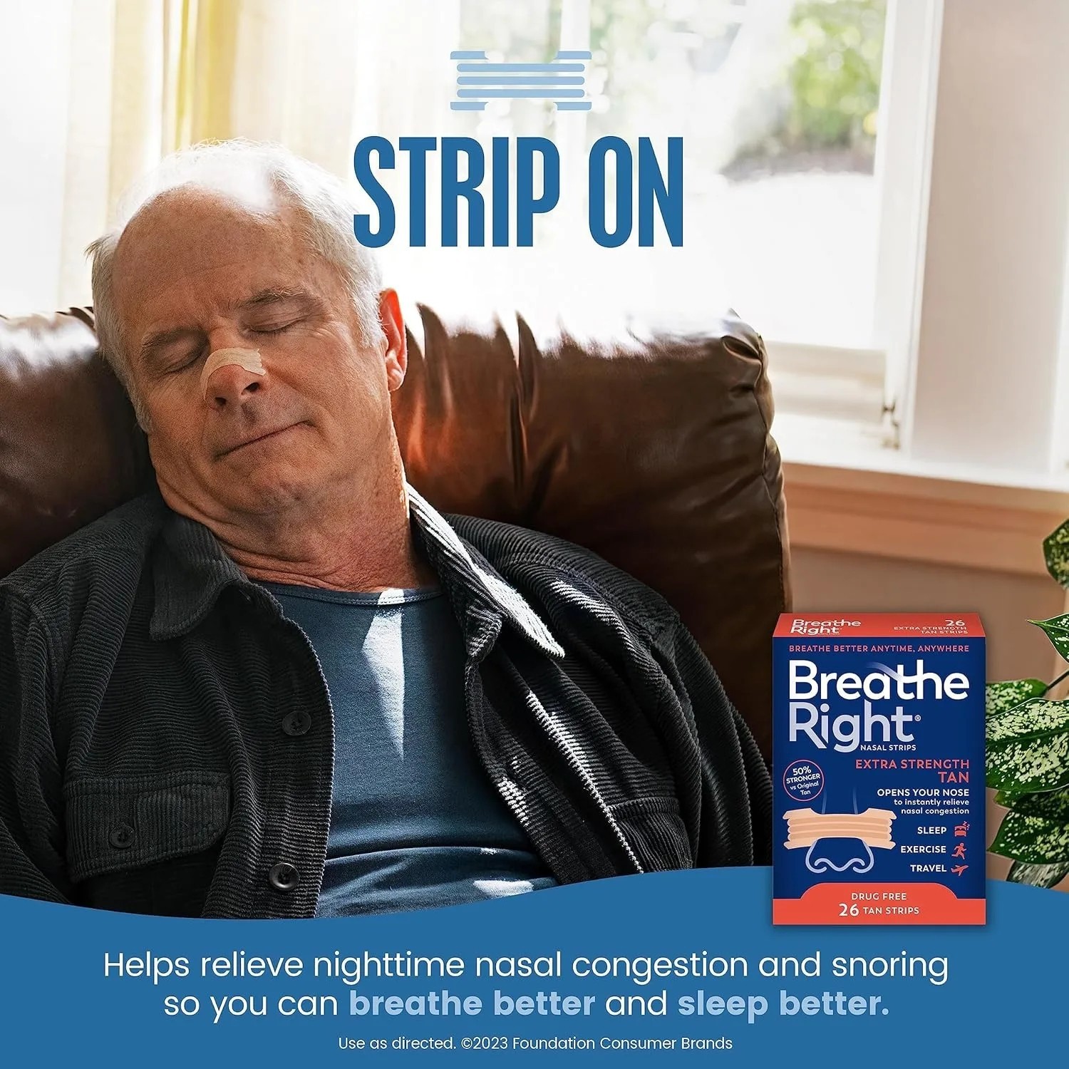 78 BREATHE RIGHT NASAL STRIPS, EXTRA STRENGTH TAN ( 3 x 26 CT Boxes ) EXP 2028