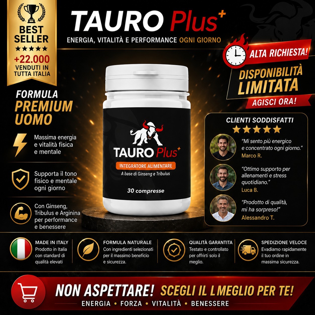 Taurus Plus Male Virility Supplement Libido Man Energy Strength Tribulus