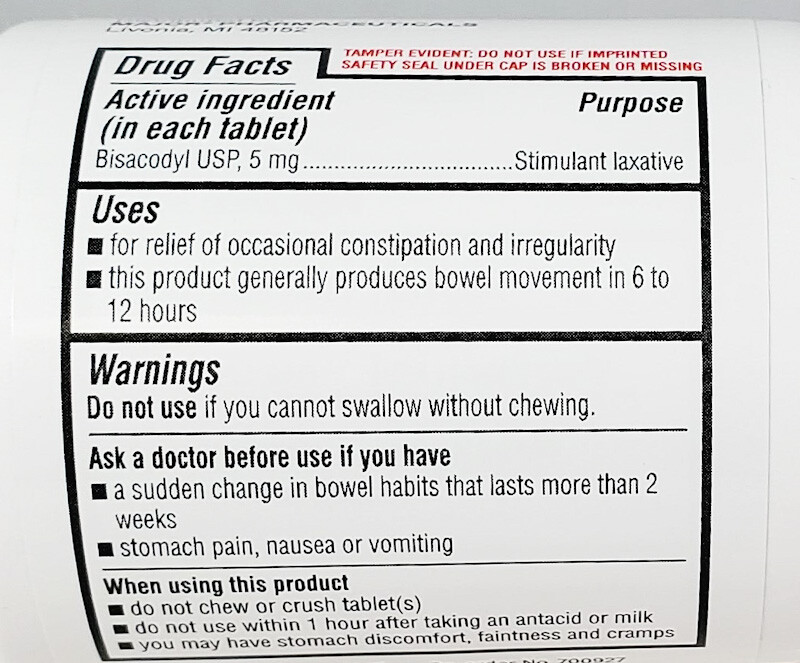 Major Bisacodyl 5 mg 1000 Count Bottle -2 Pack – Expiration Date 08-2026