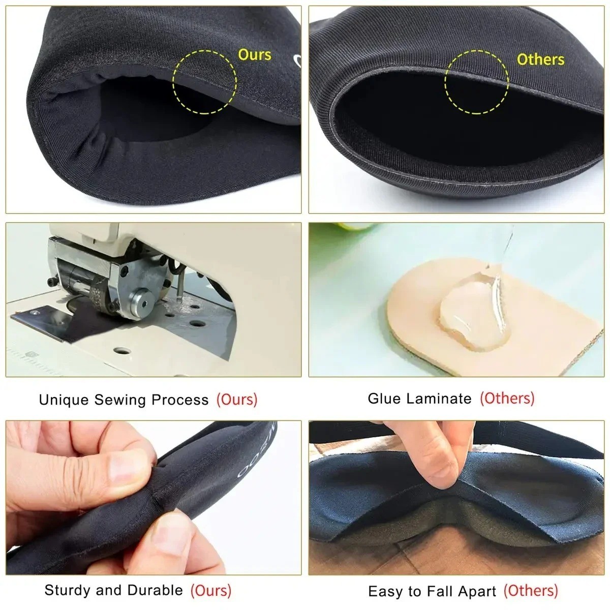 3D Sleep Mask Contoured Cup Blindfold Concave Molded Night Eye Mask Block Out Li