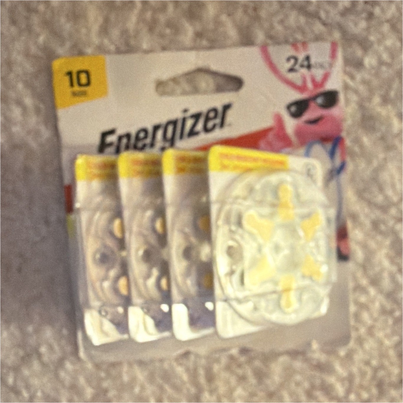 Energizer Size 10 (Yellow) Zinc-Air Hearing Aid Batteries 24 Pack Exp 05/2028