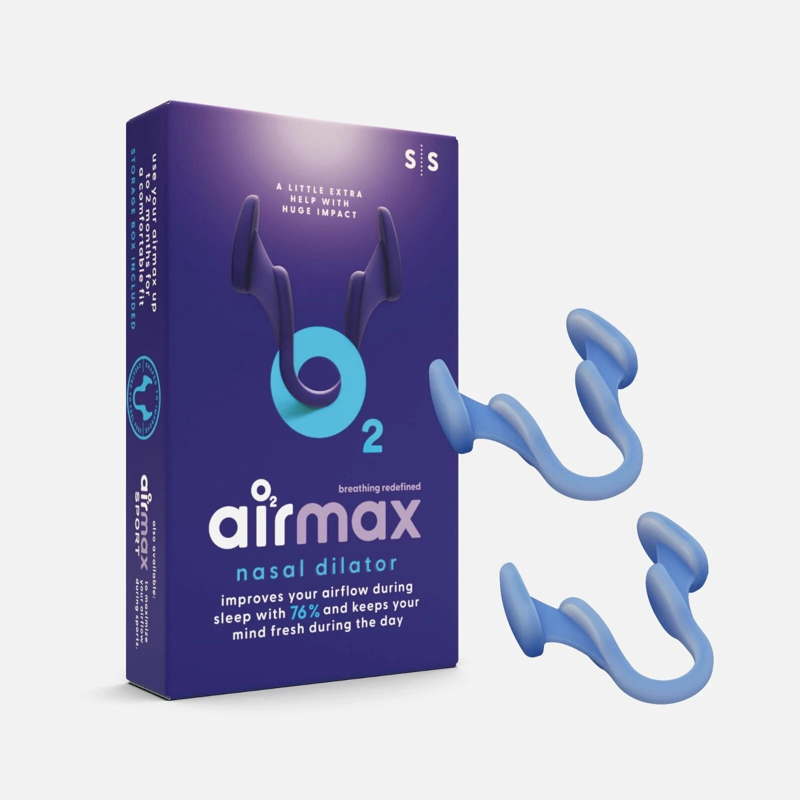 2 Pack Airmax Nasal Dilator Device Anti Stop Snoring Sleep Aid Nose Clip – Small