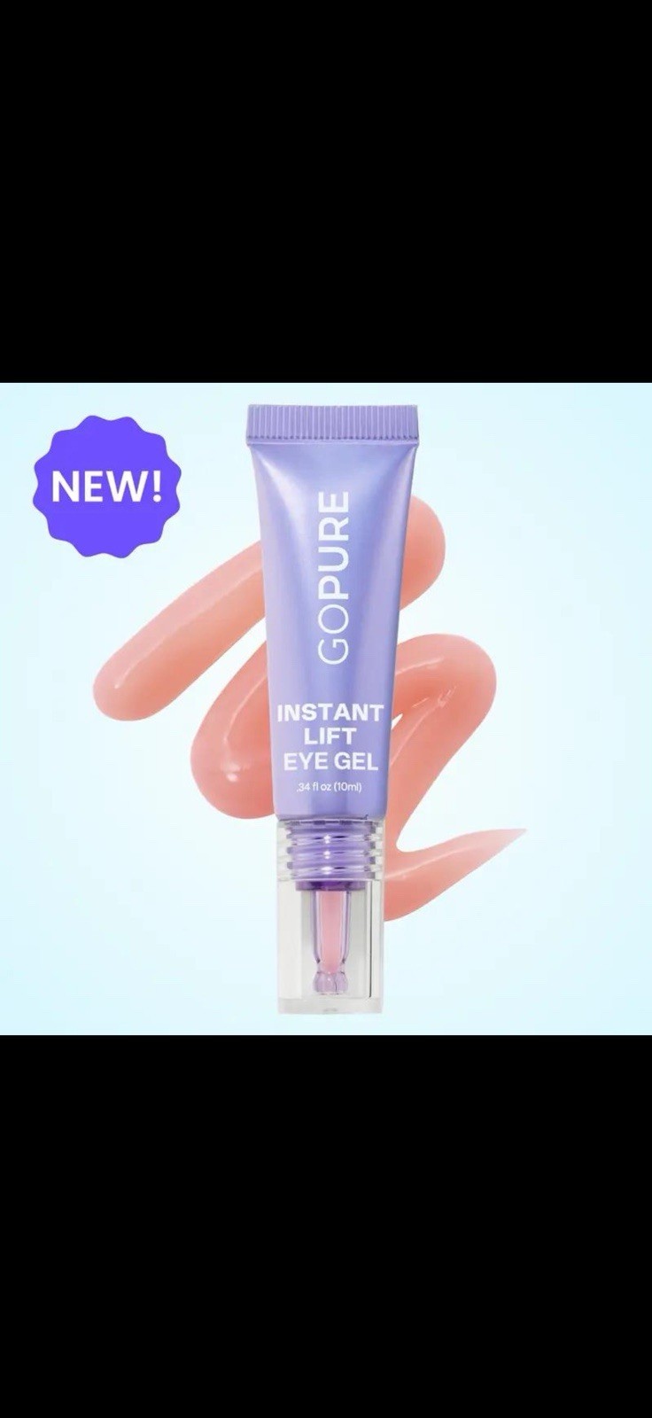 GoPure Instant Lift Eye Gel 0.34 oz | Reduces Puffiness & Fine Lines NEW