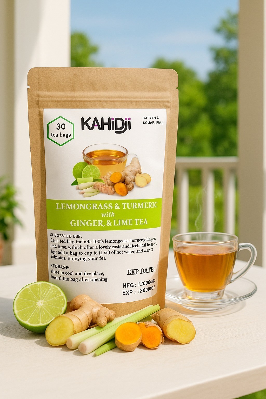 Organic LEMONGRASS with GINGER & LIME TEA -30 Bags…