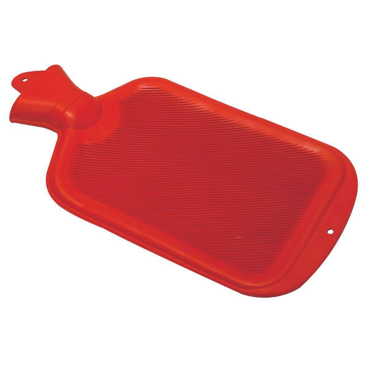 Classic Red Rubber Hot Water Bottle, Compress, Pain 8″ x 1″ x 6″, red