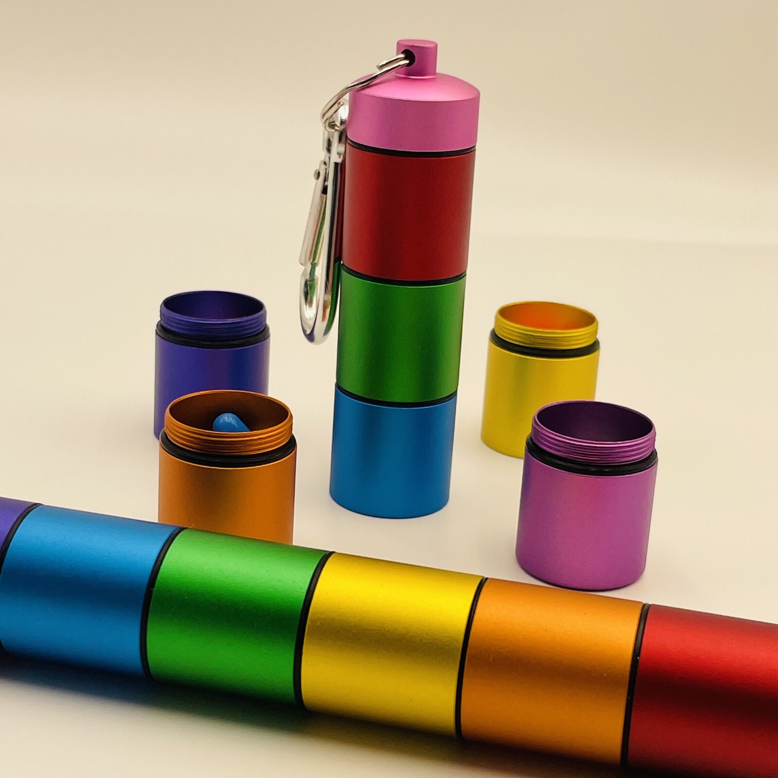 7 days Pill Box Metal Medicine Bottle Drug Holder Pill Container Case Keychain