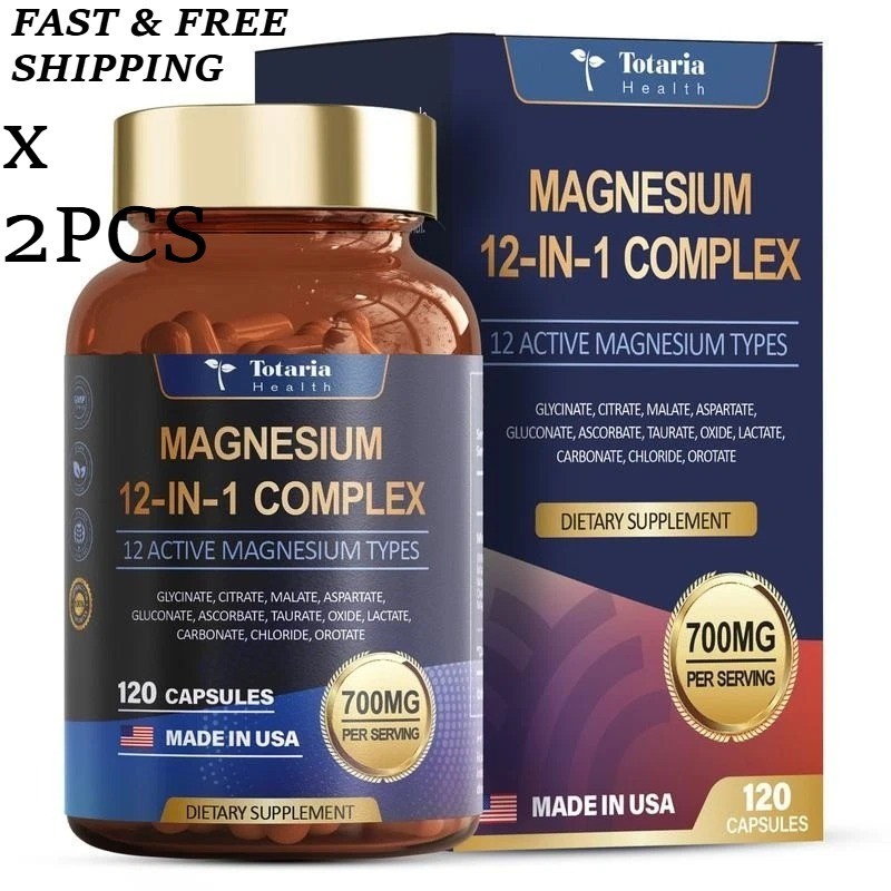 LUXRY NEW Magnesium Complex 700mg 12 in 1 Magnesium Supplement with 120 Counts