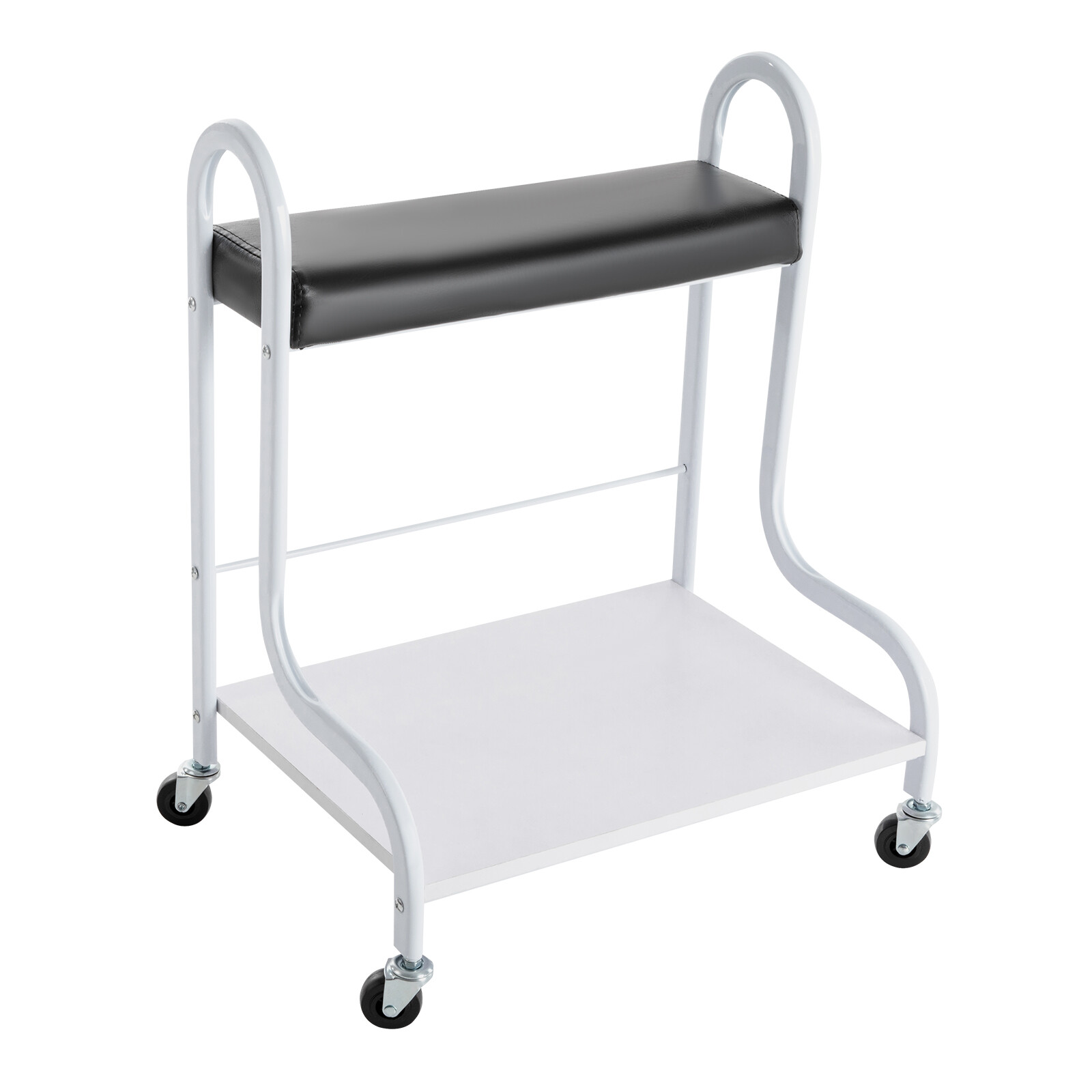 2 Layer Silver Beauty Salon Nail Or Foot Bath Spa Portable 4 Wheeled Trolleys