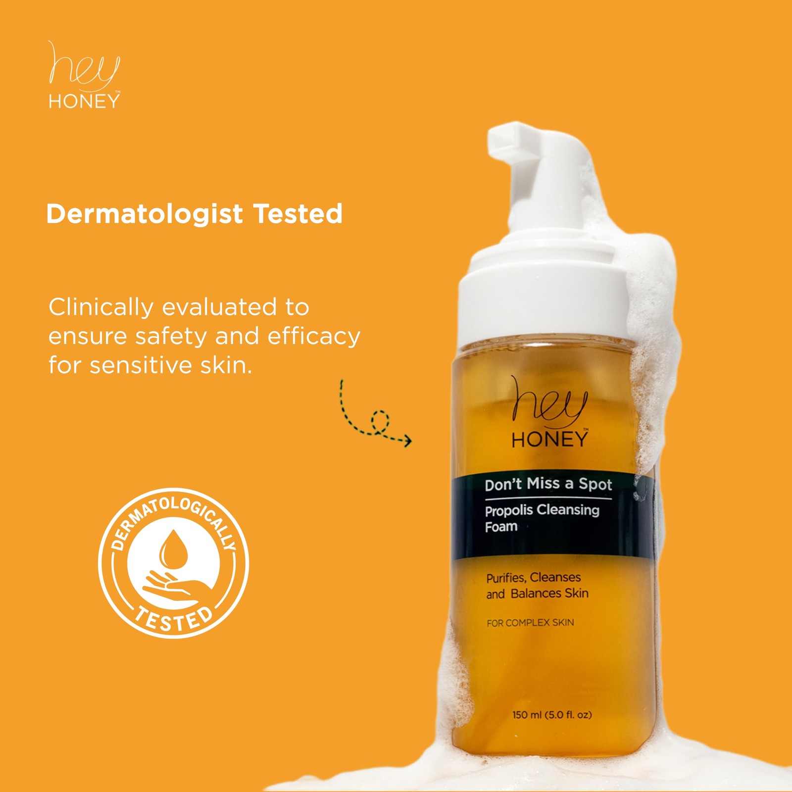 Hey Honey Skincare Propolis Facial Cleanser Foam Formula That Replenishes Skin