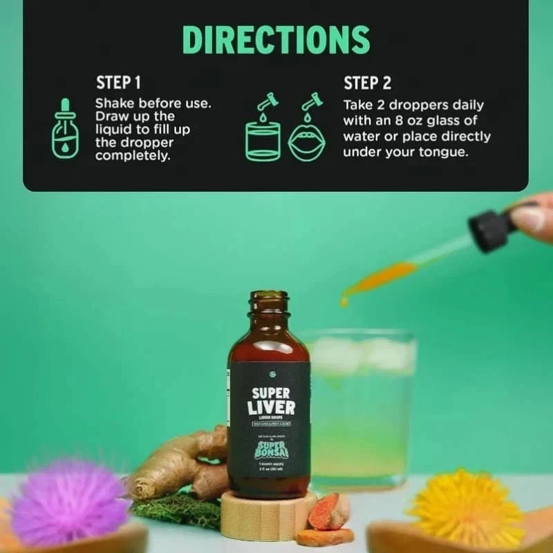 2 BOTTLES-Herbal Liquid Drops with Milk Thistle Turmeric Super Liver liver detox