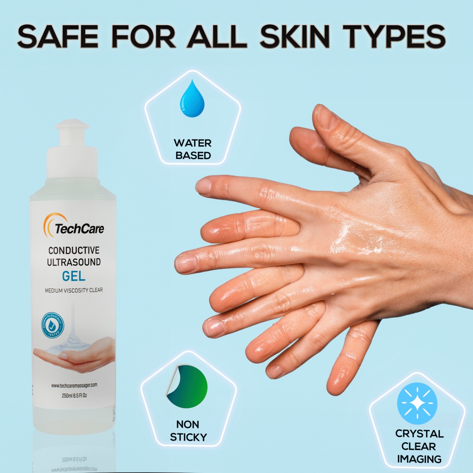 Conductive Ultrasound Gel Tens Unit Muscle Stimulator Pads ( 250 Ml 8.5 fl oz )
