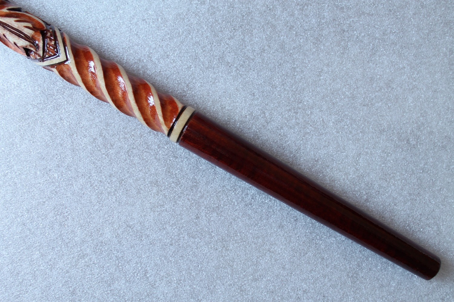 HORSE HEAD Awesome Hand Crafted Carved 36″ Wooden WALKING STICK Cane Ukraine