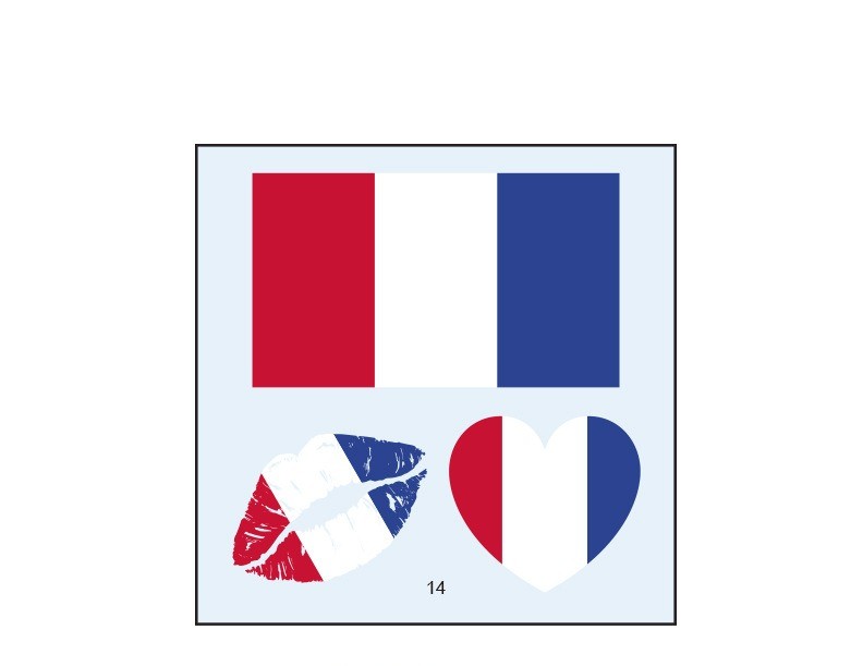 Waterproof National Flag Face Tattoo Stickers 10pc Sweat Resistant Sports Decals