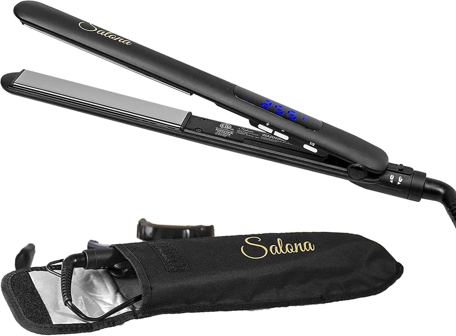 Hair Straightener 1″ Titanium Flat Iron hair straightener and curler -Travel Bag