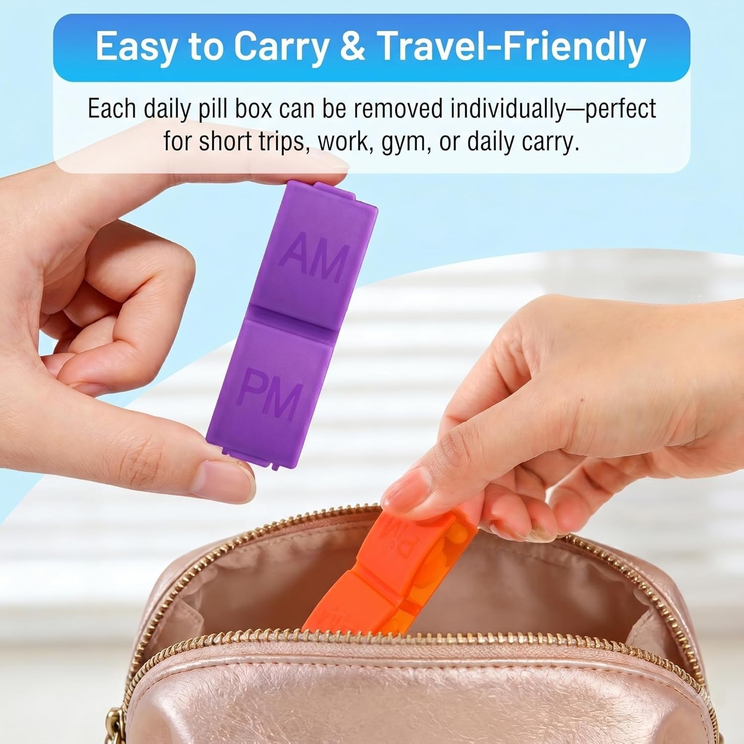 Monthly Pill Organizer 2 Times A Day, One Month Pill Box Am Pm, 30 Day