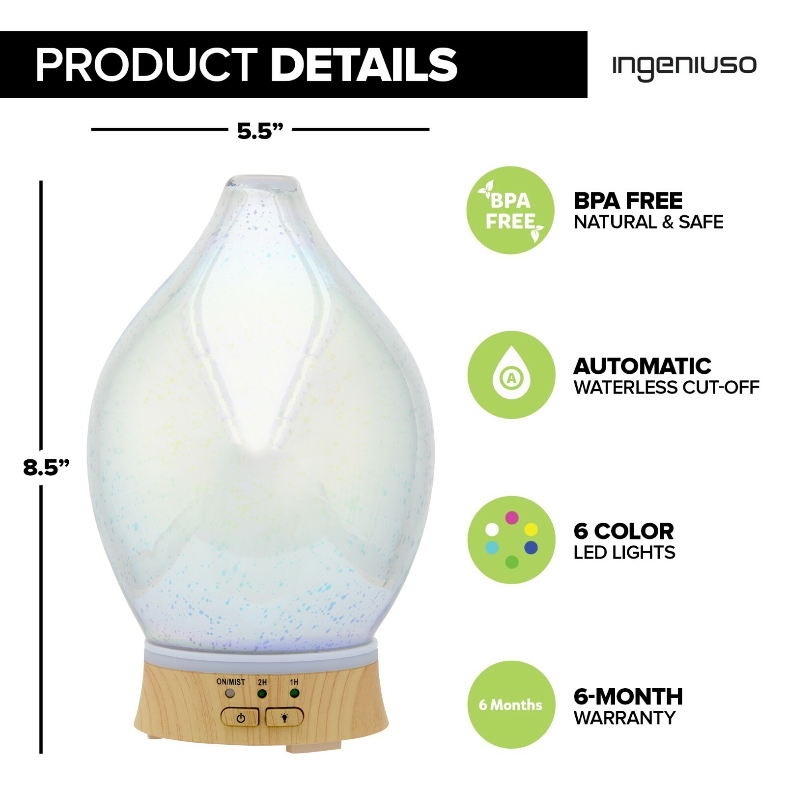Ultrasonic 3D Firework Fish Kiss Aroma Diffuser with 6 Essential Oils Ingeniuso