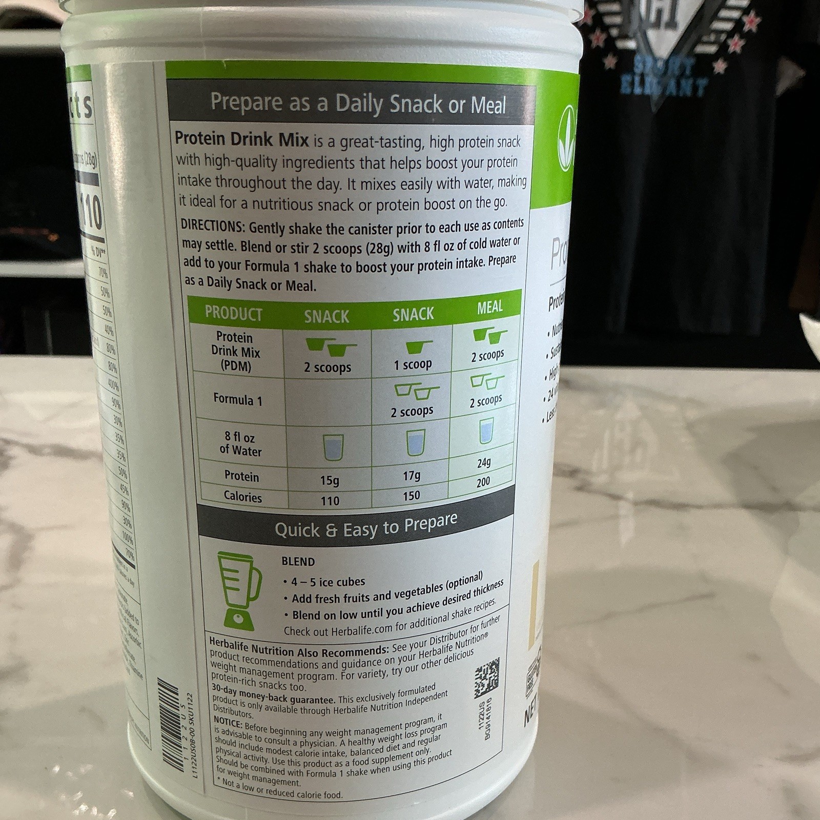 Herbalife Protein Drink Mix Vanilla Energy Nutrition Supplement 21.7oz