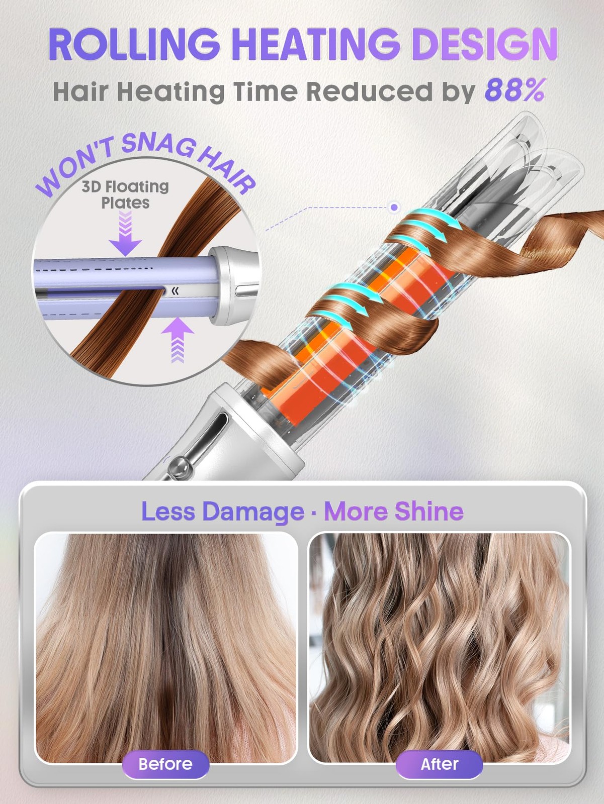 SHEGLAM One Touch Airflow Styler Pro 1 inch Automatic Rotating 3.0 Cool Air T…