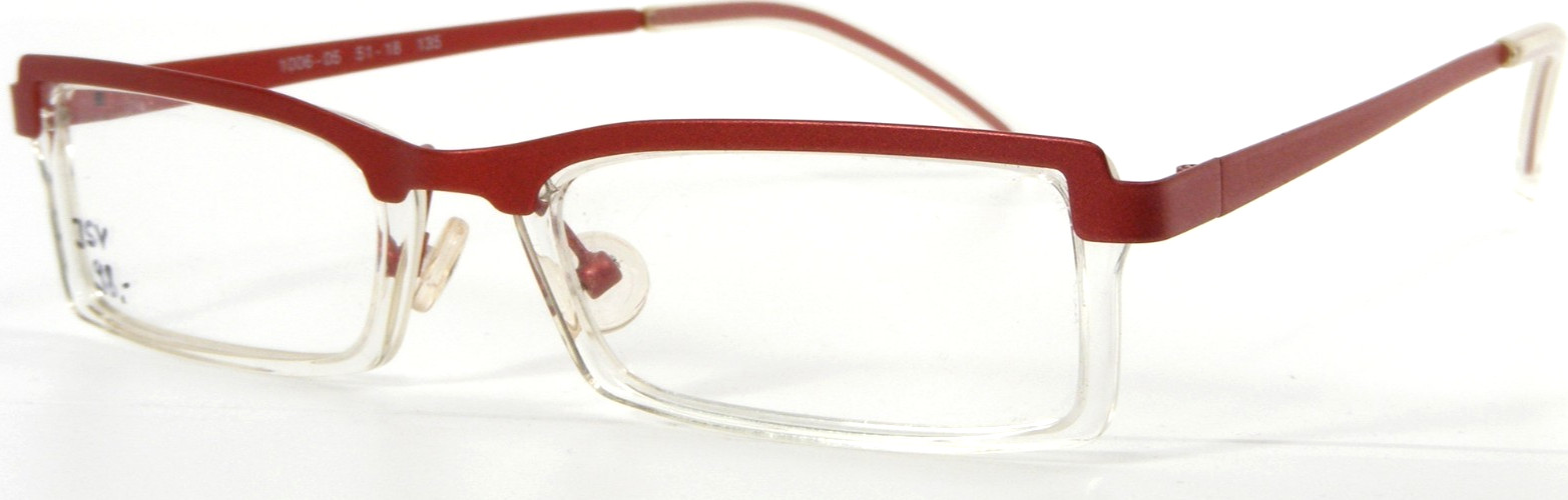 Unknown 1006-05 Red / Clear Full Rim Eyeglasses Glasses Frame 51-18-135 Italy