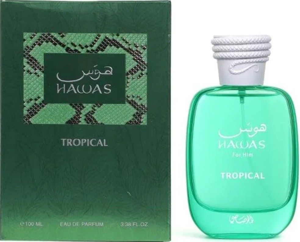 Rasasi Hawas Tropical Eau de Parfum Spray, Regular Size 3.38 fl oz