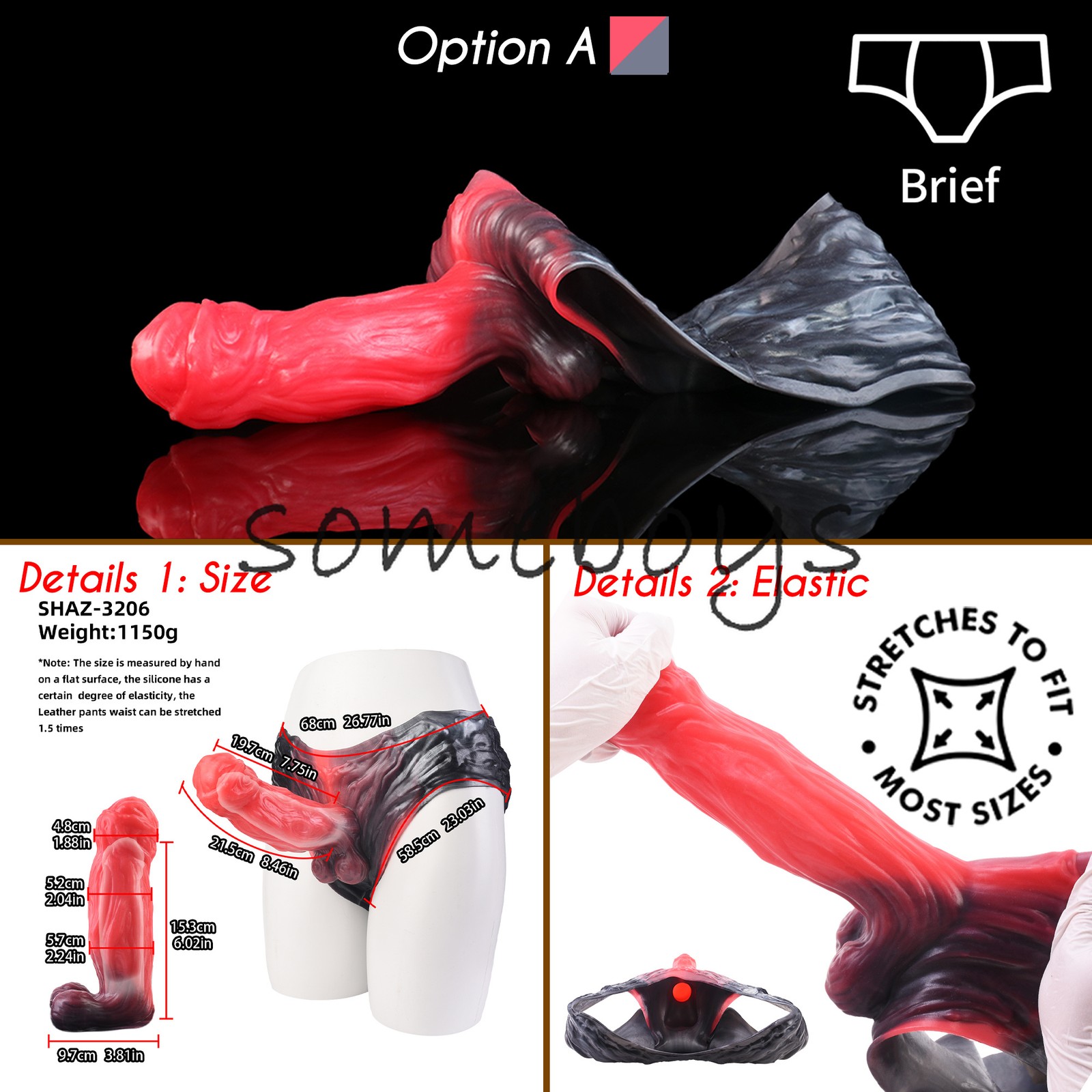 Wearable Hollow Penis Sleeve Hollow Silicone Pants Reusable Condom Extender Men