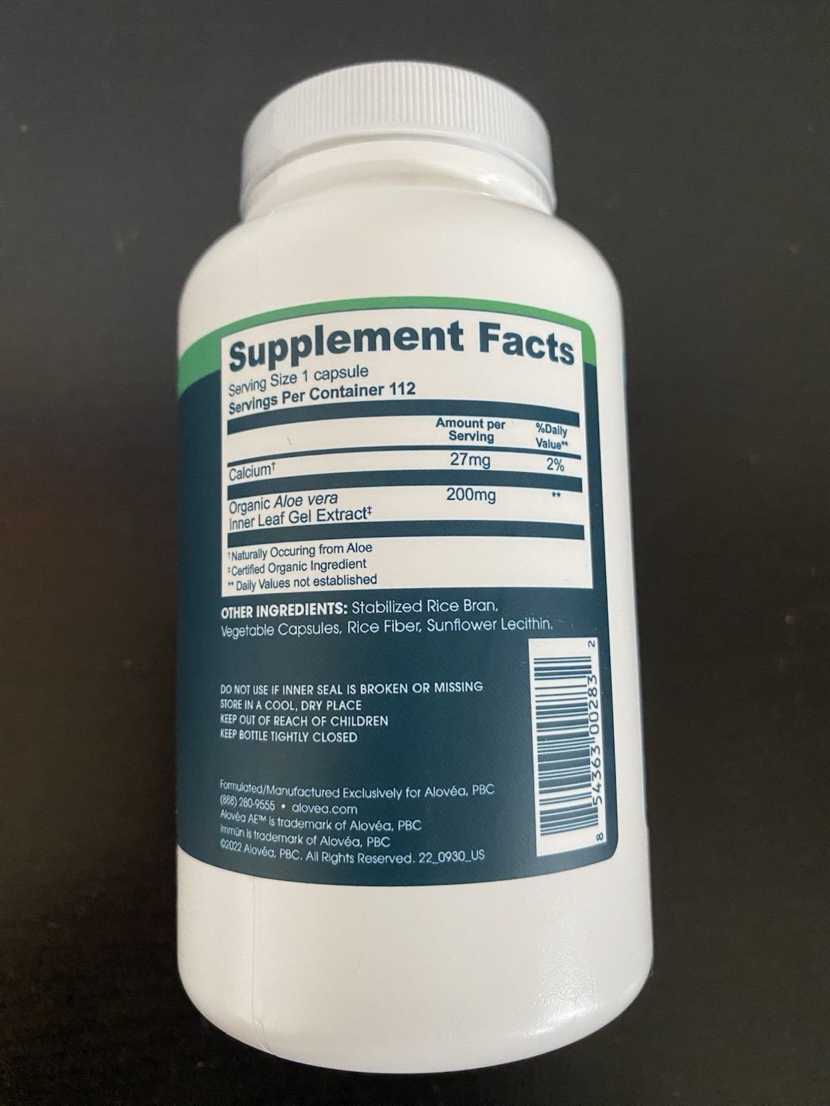 Alovea IMMUN Immune Support Aloe Vera Supplement 112 Capsules, EXP 12/2027