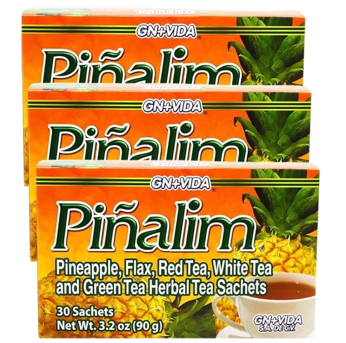 3 Boxes Te Pinalim Tea GN+Vida Tea Diet 90 Day Supply