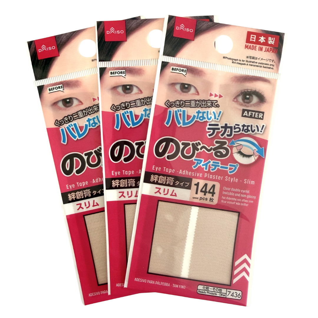 Daiso Eye Tape Double Eyelid Plaster Style Slim 144 pcs Set of 3 Made In Japan