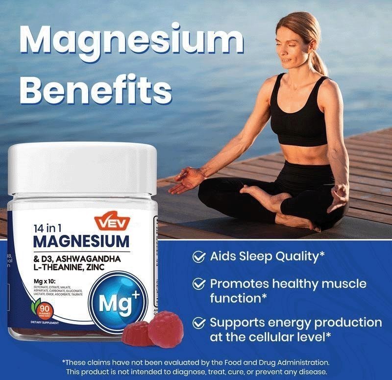NEW 14-in-1 Magnesium Gummies – with Ashwagandha, L-Theanine, Vitamin D3 & Zinc