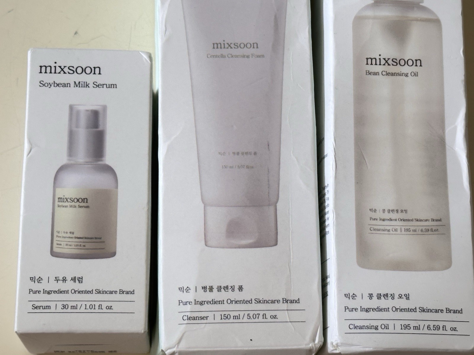 LOT 3 MIXSOON Soybean Milk Serum /Bean Cleansing Oil/Centella Foam Exp 2028 NEW