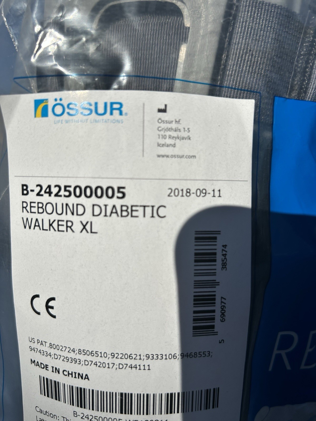 Ossur Rebound Diabetic Walker Boot XL