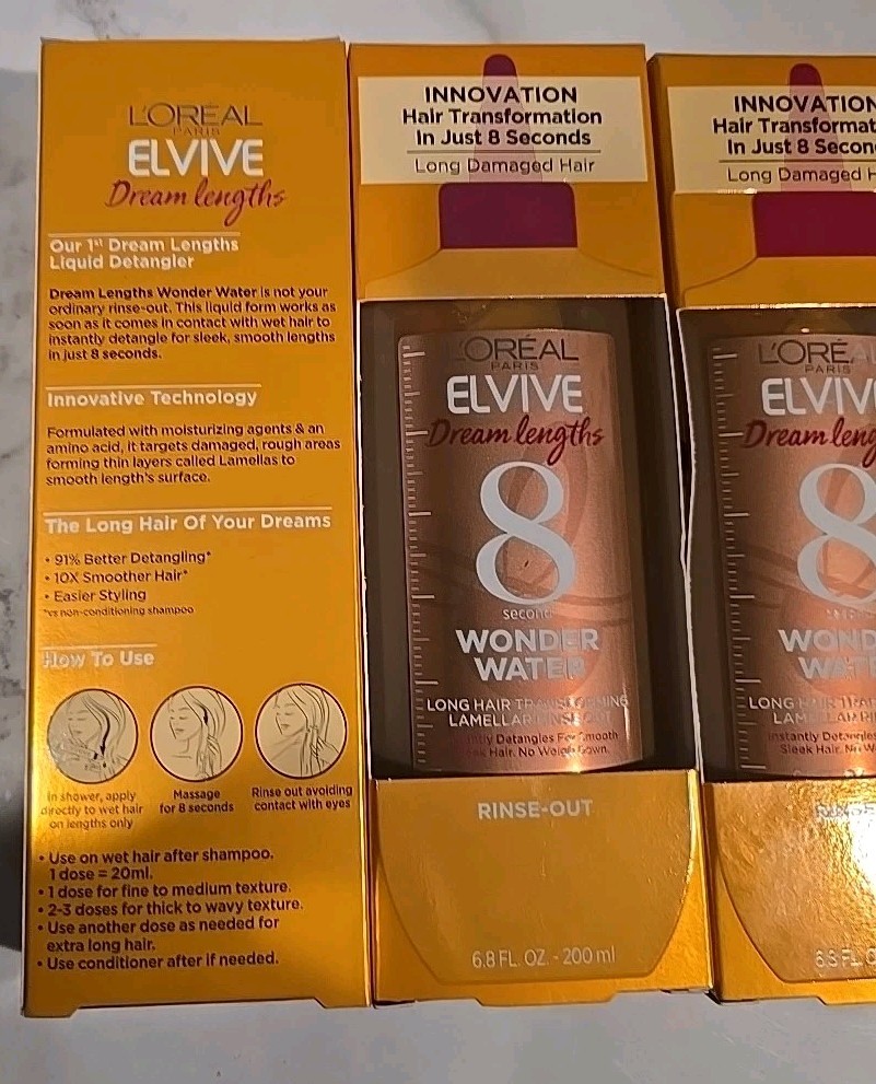 4 L’oreal Elvive DREAM LENGTHS 8 Second Wonder Water Rinse-Out Treatment 6.8 oz