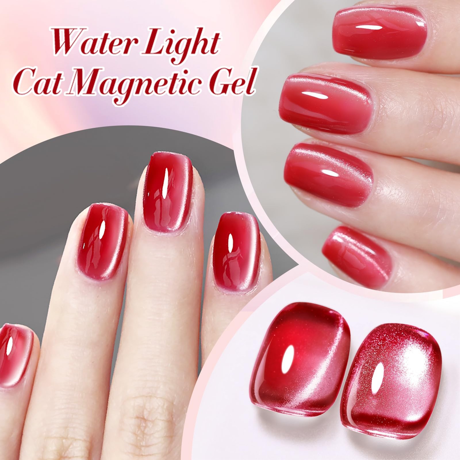 Born Pretty Magnetic Gel Nail Polish 0.24 Fl Oz (Pack of 6), water light
