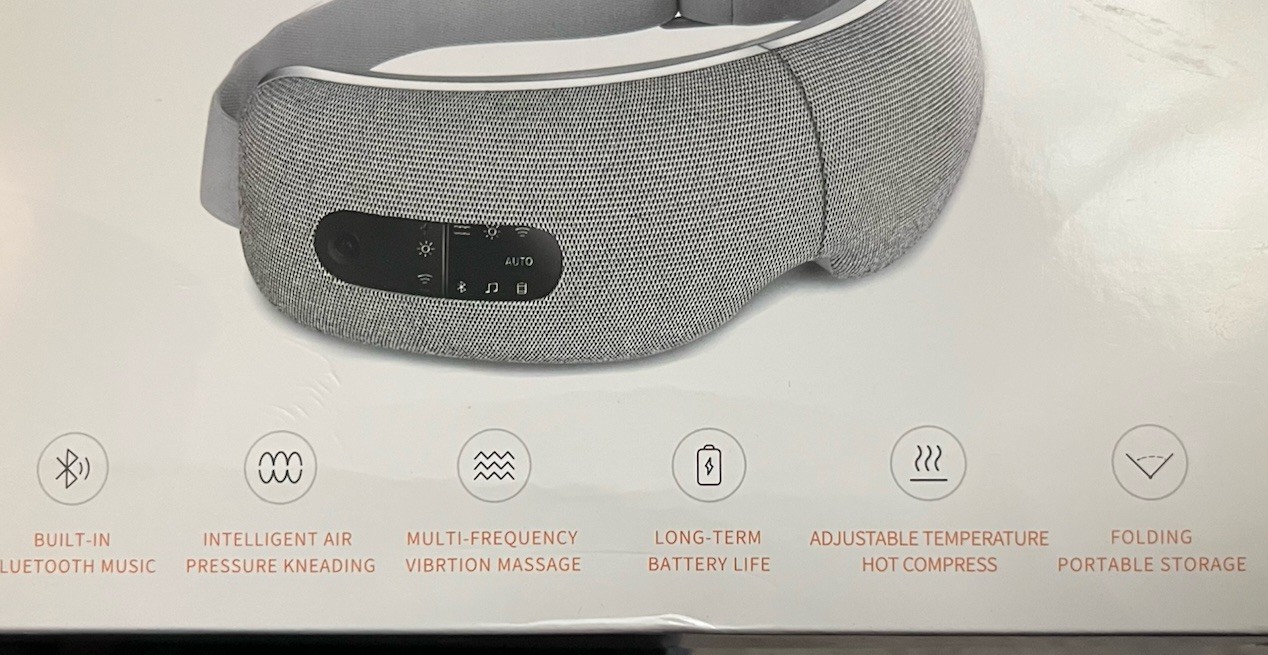 Eye Massager for Migraines PORTABLE Built In Bluetooth Music Rechargeable Eohmay