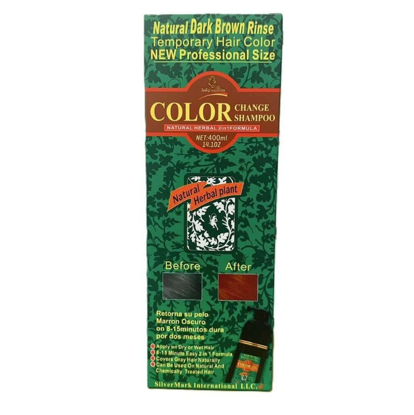 Deity America Hair Dark Brown Color Change Shampoo Large Size with Pump-14.1 Oz
