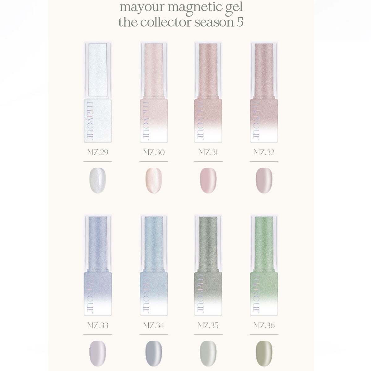 Mayour Magnetic Gel The Collector Season 5 8ml 40 Colors Nail Polish K-Beauty