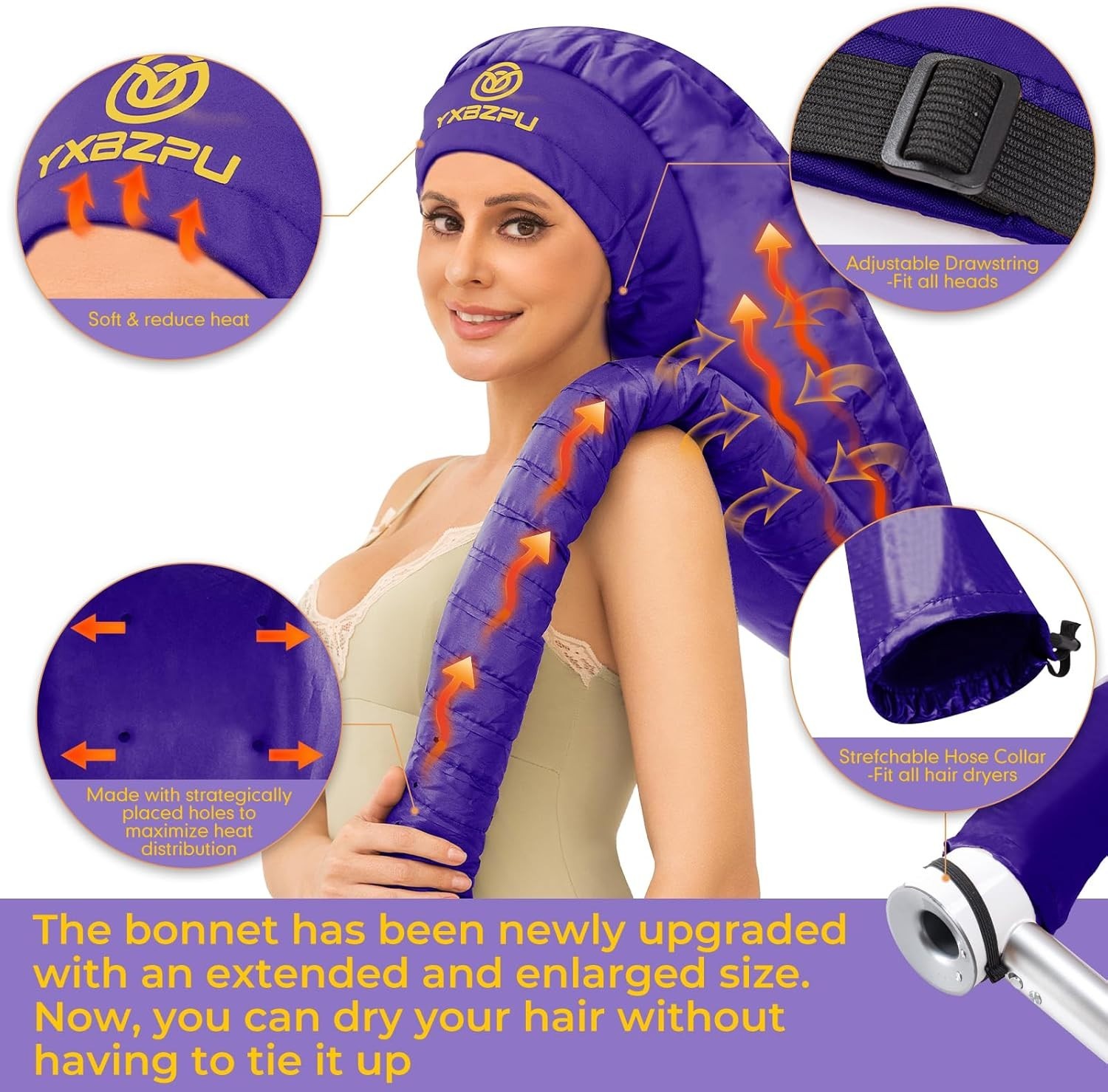 Universal Hair Dryer Bonnet Hood Attachment Diffuser Cap for Curly Hair