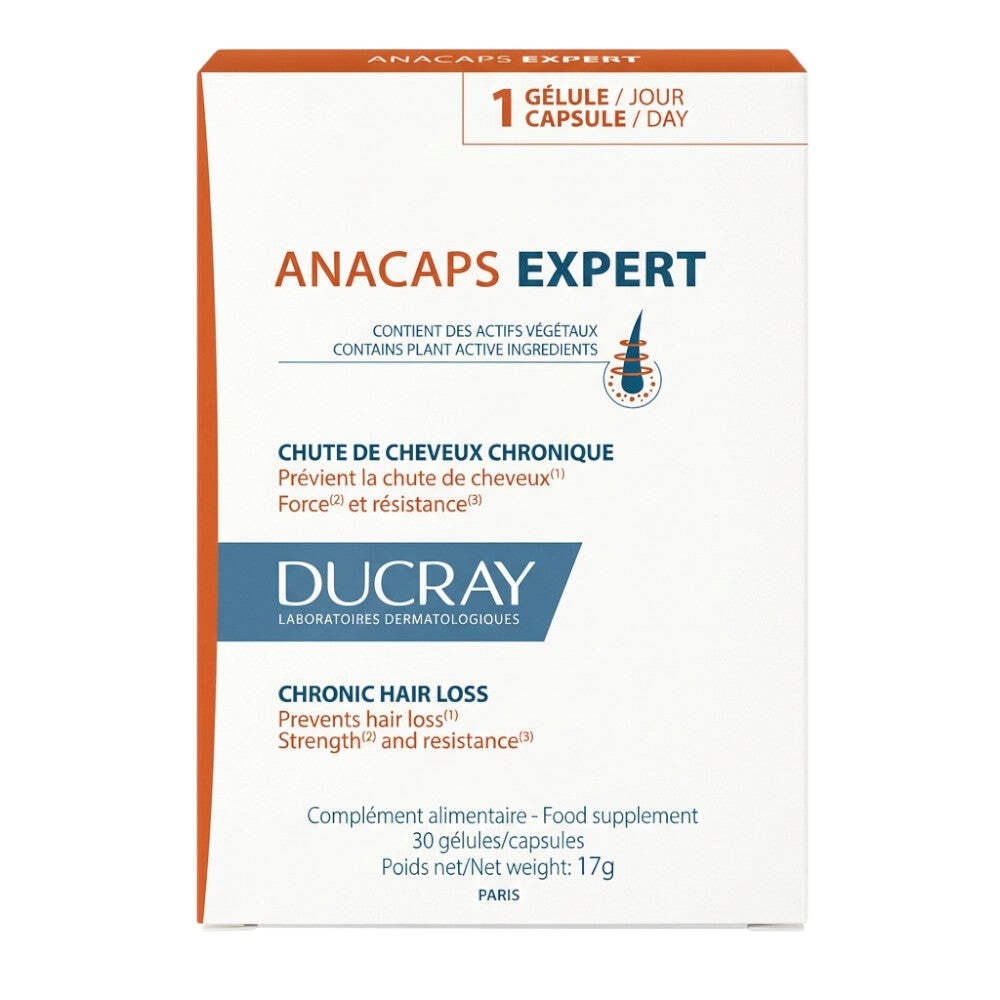 Ducray Anacaps Expert Chronic Hair Loss 30 Capsules 1 Month Supply Exp 09/2026