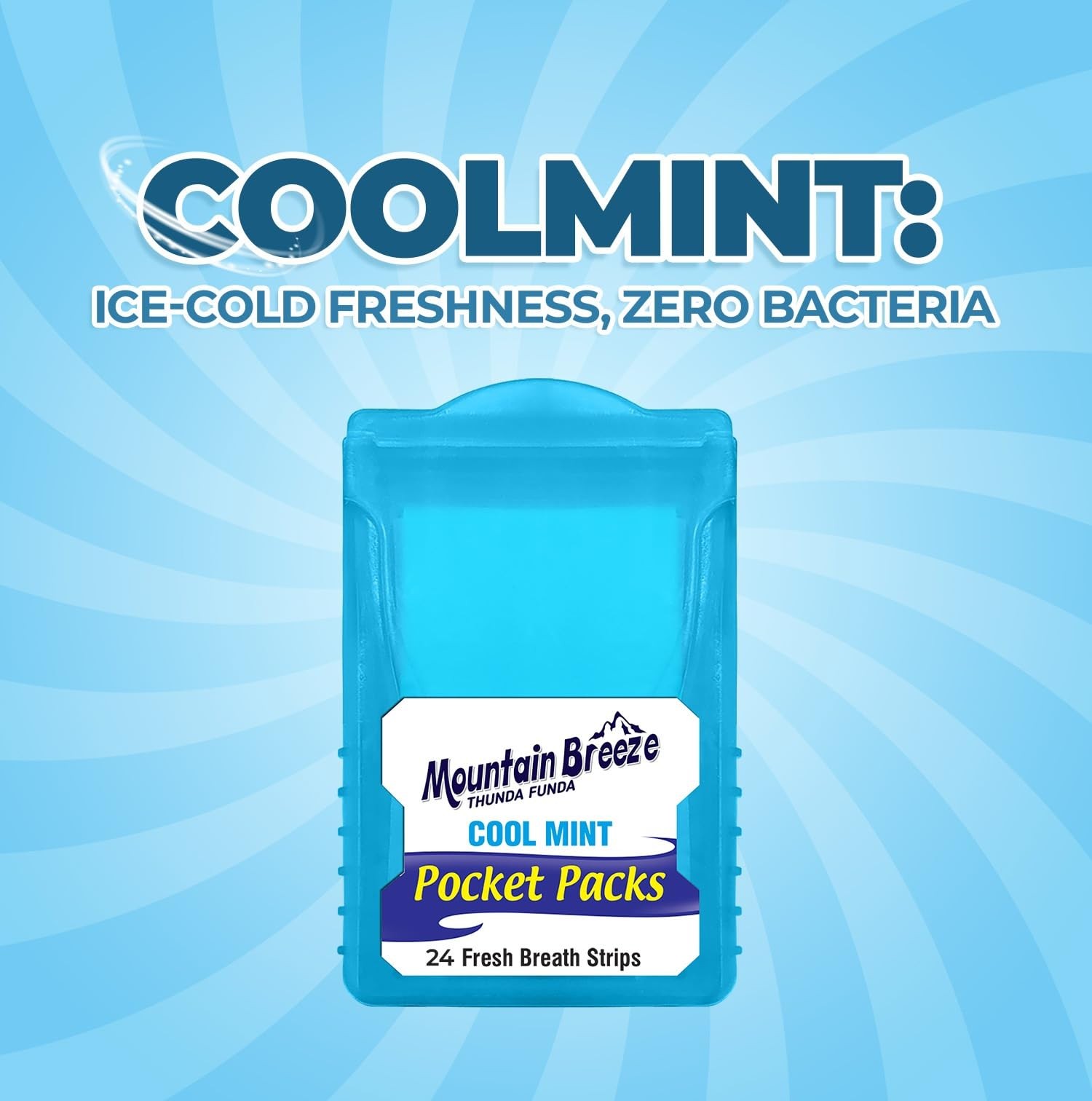 Mountain Breeze Oral Hygiene Mouth Freshener Sugar Free Cool Mint Blue
