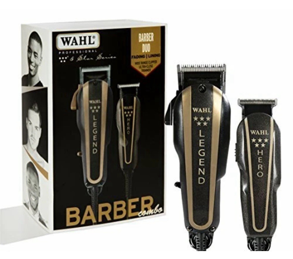 Wahl 5 Star Legend Clipper & Hero Trimmer Combo Kit Corded Electric Black/Gold