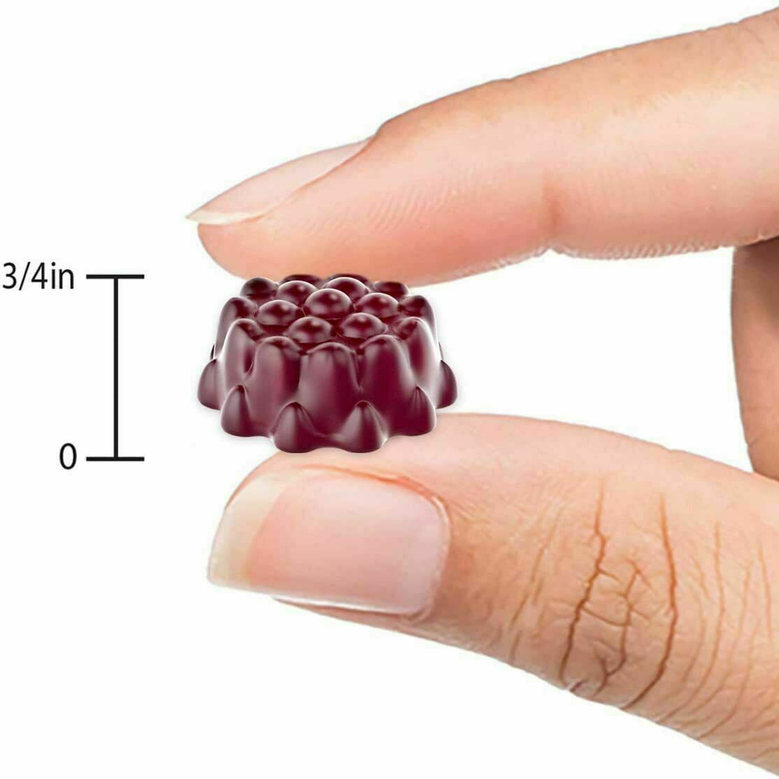 Black Elderberry Gummies Vitamin C Zinc 260mg Natural Berry Flavor Immune Boost