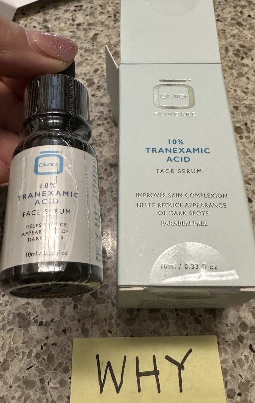 Omic Skincare 10% Tranexamic Acid Face Serum .33oz/10mL EXP 11/2030 TRAVEL SZ