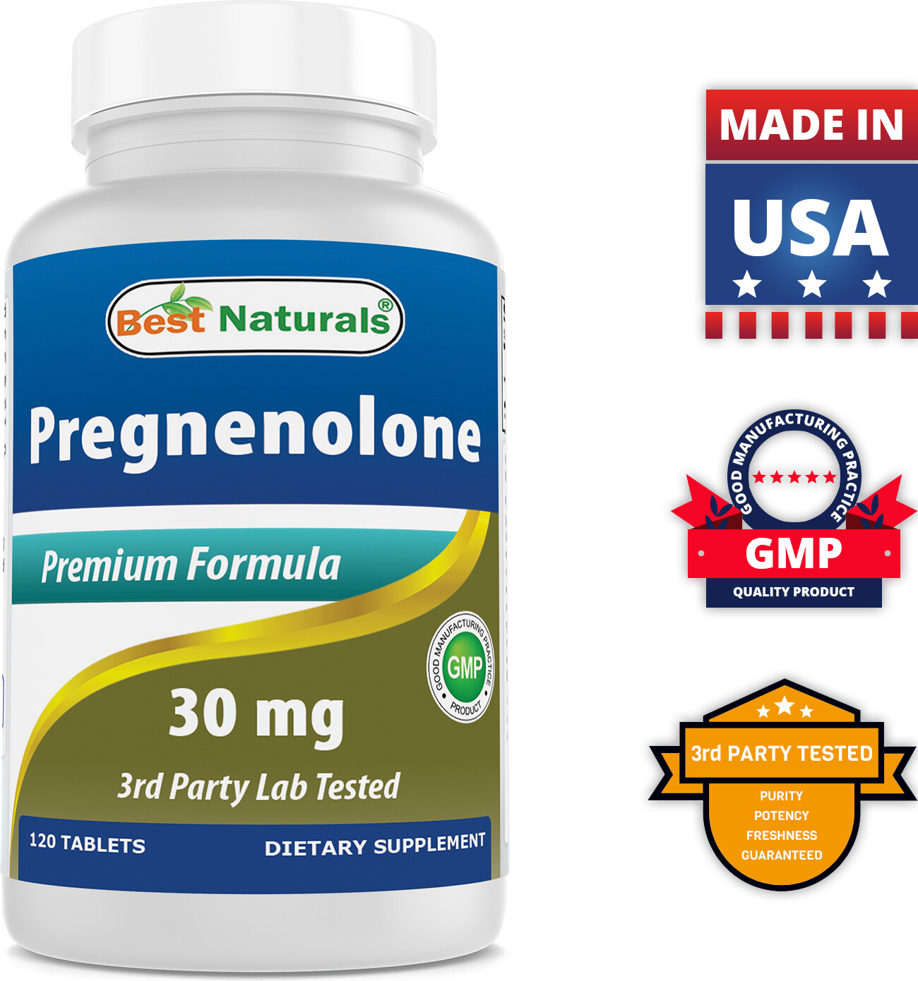 Best Naturals Pregnenolone 30 mg 120 Tablets