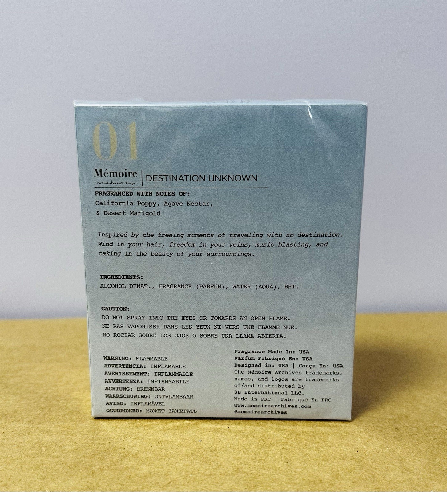 Destination Unknown by Memoire Archives, 3.4 oz EDP Perfume Spray NEW SEALED BOX